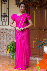 PinkFizz Checks Khadi Saree